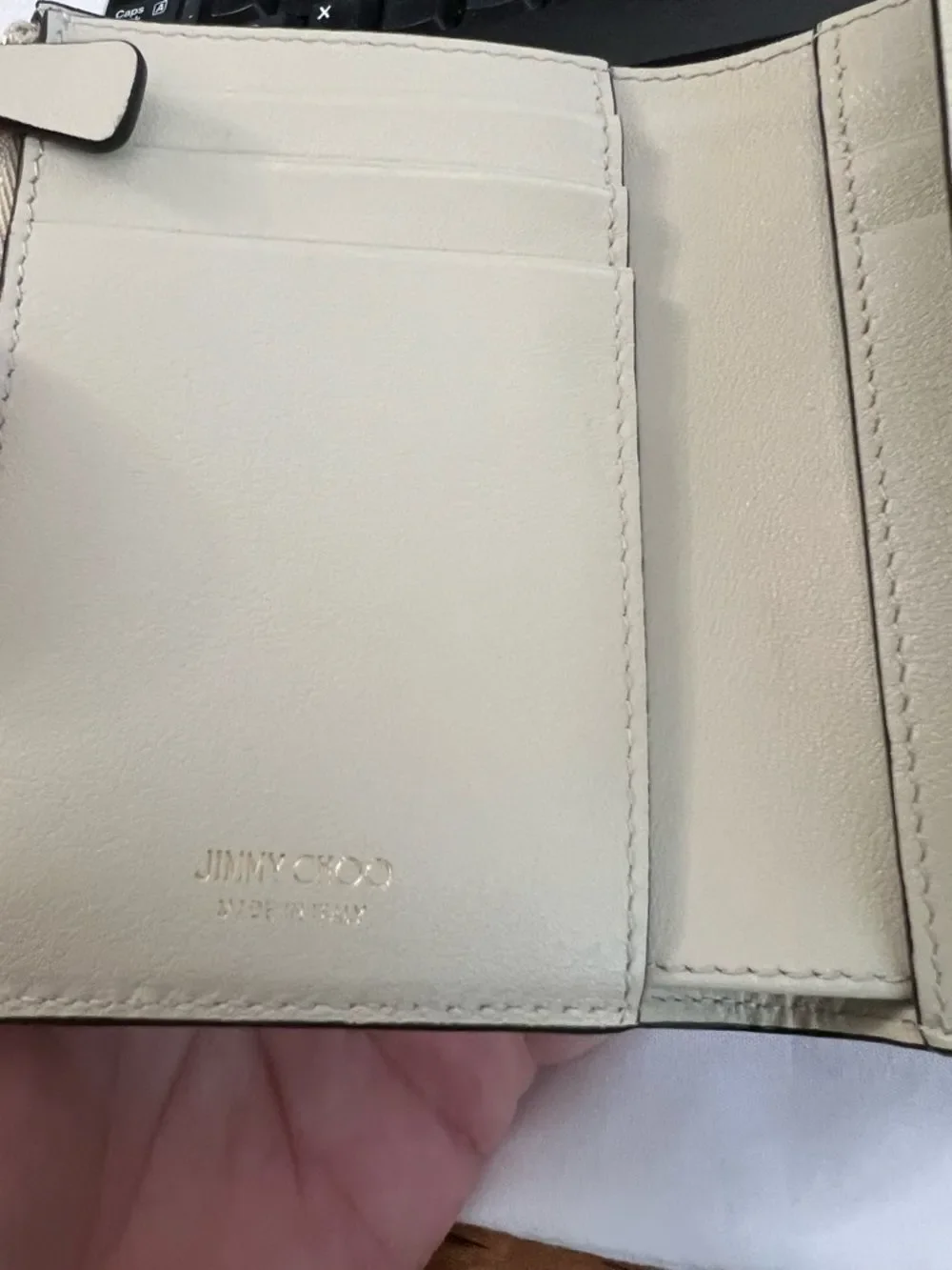 Jimmy Choo Miranda Croc Embossed Leather Women's Wallet Bamboo Color w/ dustbag